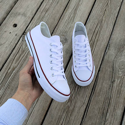 Білі кеди конверси converse white жіночі підліткові унісекс тканинні літні текстиль, фото 1