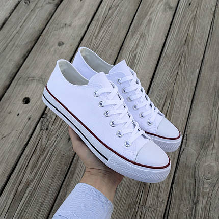 Конверси кеди в стилі Converse all star кеди низькі білі жіночі чоловічі унісекс, фото 1