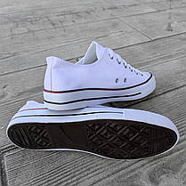 Конверси кеди в стилі Converse all star кеди низькі білі жіночі чоловічі унісекс, фото 4