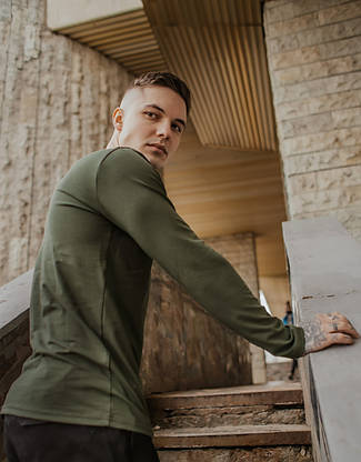 Лонгслив чоловічий Intruder Brand 'Pulse' хакі, фото 2