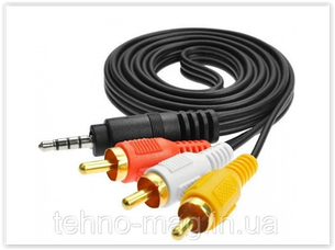 Кабель аудіо mini Jack 3.5 mm - 3 RCA (1.5 m)