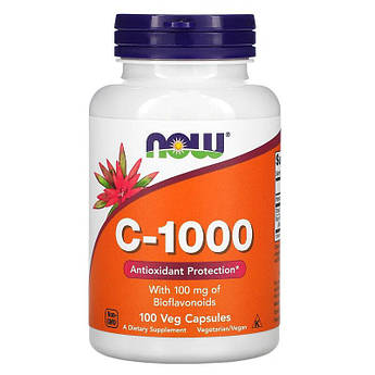 C-1000 Now Foods Вітамін С з цитрусовими біофлавоноїдами та рутином 100 рослинних капсул