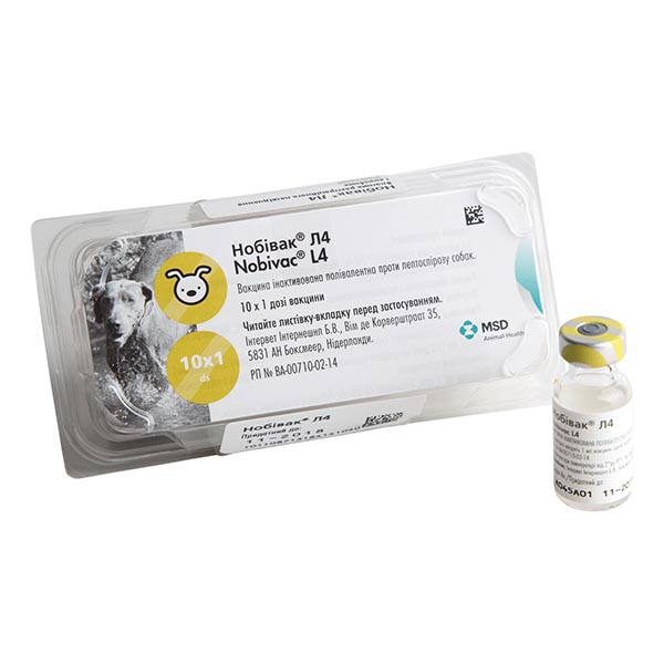 Вакцина Нобівак L4 (Nobivac L4) проти ліптоспресоза собак, інактивована — 1 флакон/доза