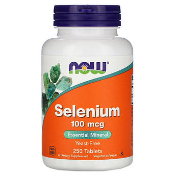 Селен 100 мкг Now Foods Selenium селенометіонін без дріжджів 250 таблеток