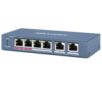 4-портовий некерований POE комутатор Hikvision DS-3E0106HP-E, фото 2