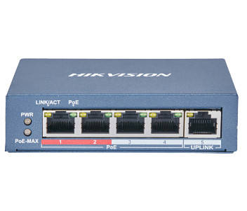 4-портовий некерований POE комутатор Hikvision DS-3E0105P-E(B), фото 2