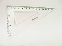 Треугольник 30х60х90 градуcов прозрачный пластиковый MF2006-1