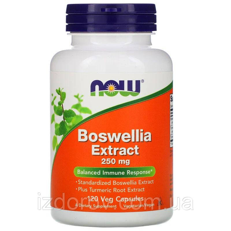 Босвеллія 250 мг Now Foods Boswellia Extract для імунітету 120 рослинних капсул