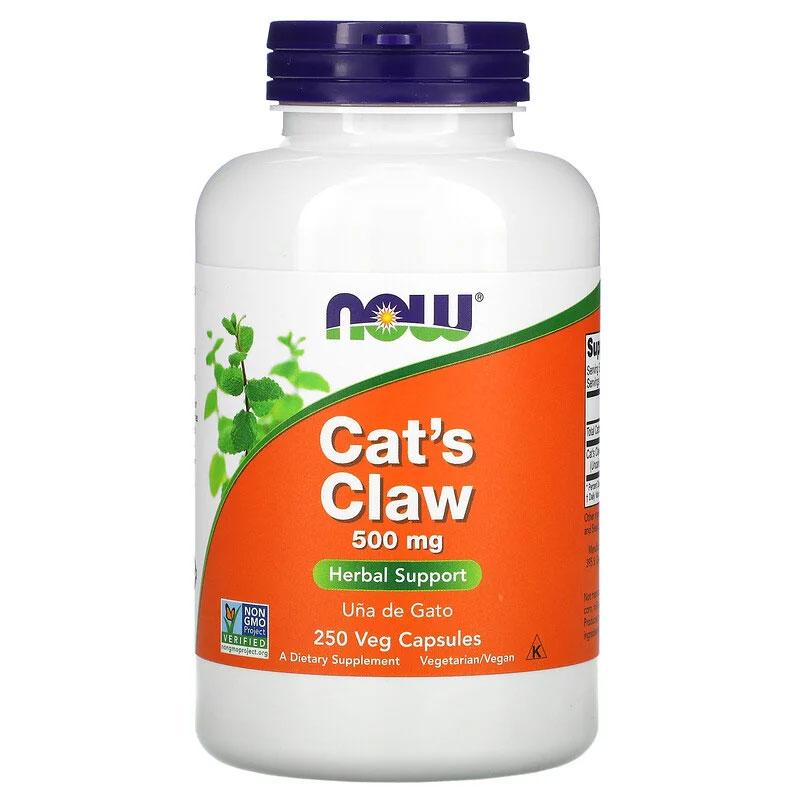 Now Foods, Кора Котячого кігтя, Cat's Claw 500 мг, 250 рослинних капсул