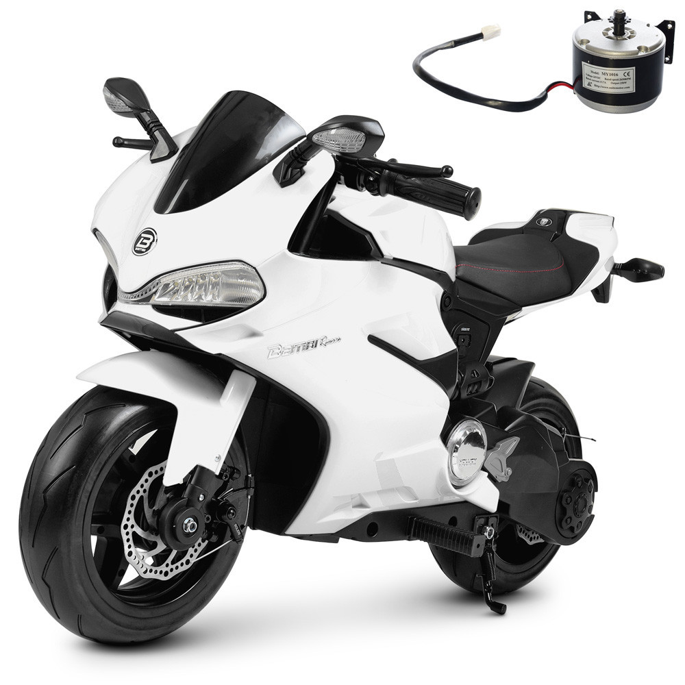 Електромотоцикл Bambi Ducati M 4262EL 24V (2×12V 9Ah), двигун 250W, швидкість до 19 км/год, EVA-гума, шкіряне сидіння, фото 1