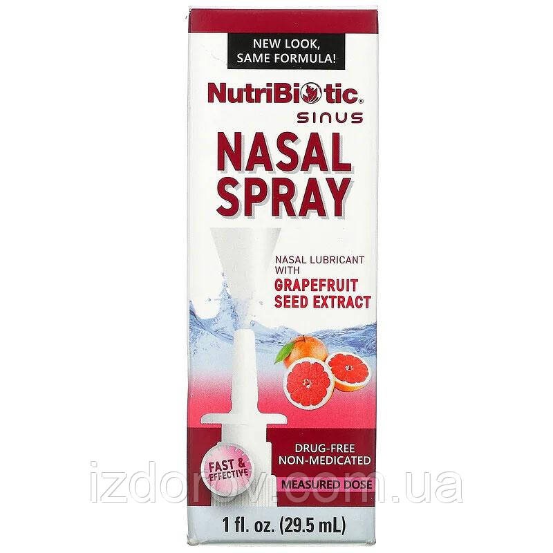 Натуральний спрей для носа з екстрактом кісточок грейпфрута NutriBiotic Nasal Spray 29,5 мл