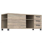 Тумба керівника R SIG-409 (1600х600х645мм) Опори, ручки Чорний графіт/В'яз Ліберті Димчастий, фото 5