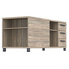 Тумба керівника R SIG-409 (1600х600х645мм) Опори, ручки Чорний графіт/В'яз Ліберті Димчастий, фото 6