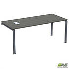 Стіл керівника із фрезеруванням під розетку М203 SIG-221R (1800х800х750мм) Чорний графіт/В'яз Ліберті, фото 5