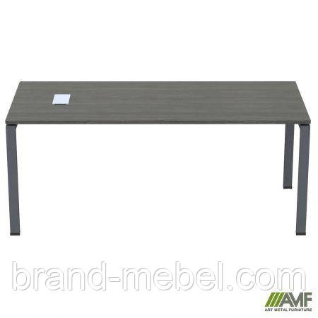 Стіл керівника із фрезеруванням під розетку М203 SIG-221R (1800х800х750мм) Чорний графіт/В'яз Ліберті, фото 1