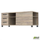 Тумба керівника L SIG-409 (1600х600х645мм) Опори, ручки Чорний графіт/В'яз Ліберті Димчастий, фото 5