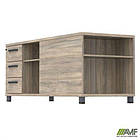 Тумба керівника L SIG-409 (1600х600х645мм) Опори, ручки Чорний графіт/В'яз Ліберті Димчастий, фото 6