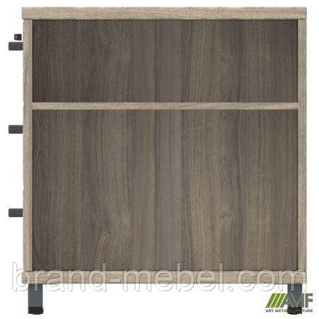 Тумба керівника L SIG-409 (1600х600х645мм) Опори, ручки Чорний графіт/В'яз Ліберті Димчастий, фото 1