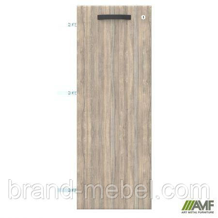 Двері SIG-711 ДСП R до SIG10 (392х1080х18мм) з замком Ручка Чорний/В'яз Ліберті Димчастий, фото 1