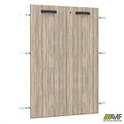 Двері SIG-713 ДСП R + L до SIG11 (792х1080х18мм) з замком Ручки Чорный/В'яз Ліберті Димчастий, фото 2