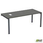 Стіл керівника з фрезеруванням під розетку М203 SIG-220R (1587х800х750мм) Чорний графіт/В'яз Ліберті, фото 5