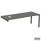 Стіл керівника з фрезеруванням під розетку М203 SIG-225 (2000х800х750мм) Чорний граф/Блеквуд Ячмен, фото 5