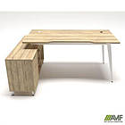 Робоче місце + USB Delta DL-100L (1790х1200х750мм) Блеквуд Ячмінний / Каркас білий / Опора білий беж, фото 2