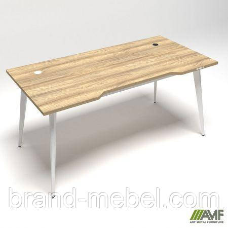 Стіл + USB Delta DL-106 (1590х800х750мм) Блеквуд Ячмінний / Каркас білий, фото 1