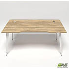 Стіл + USB Delta DL-106 (1590х800х750мм) Блеквуд Ячмінний / Каркас білий, фото 3