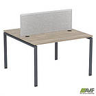 Робоча станція з Перегородкою SIG-154 (1387х1200х750) Чорний граф/В'яз Ліберті/Сірий, фото 5