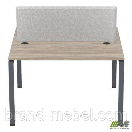 Робоча станція з Перегородкою SIG-154 (1387х1200х750) Чорний граф/В'яз Ліберті/Сірий, фото 1