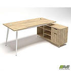 Робоче місце Delta DL-100R (1790х1200х750мм) Блеквуд Ячмінний / Каркас білий / Опора білий беж, фото 5