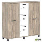 Шафа Locker SIG-606 (1450х420х1400мм) Чорний графіт/В'яз Ліберті Димчастий/Білий, фото 5