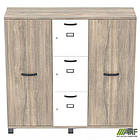 Шафа Locker SIG-606 (1450х420х1400мм) Чорний графіт/В'яз Ліберті Димчастий/Білий, фото 6