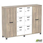 Шафа Locker SIG-606-1 (1850х420х1400мм) Чорний графіт/В'яз Ліберті Димчастий/Білий, фото 5