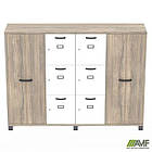 Шафа Locker SIG-606-1 (1850х420х1400мм) Чорний графіт/В'яз Ліберті Димчастий/Білий, фото 6