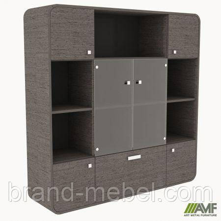 Шафа скло AT-602 (1620х420х1640) Венге сірий /графіт/чорний графіт, фото 1