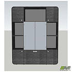 Шафа скло AT-602 (1620х420х1640) Венге сірий /графіт/чорний графіт, фото 2