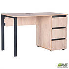 Стіл комп'ютерний Pluto ST R (1200х600х750) Дуб Ендгрейн/Чорний графiт, фото 5