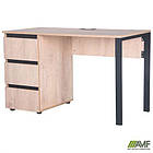 Стіл комп'ютерний Pluto ST L (1380х600х750) Дуб Ендгрейн/Чорний графiт, фото 5