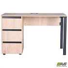 Стіл комп'ютерний Pluto ST L (1380х600х750) Дуб Ендгрейн/Чорний графiт, фото 6