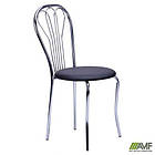 Стілець Ванеса хром Шкірозамінник чорний, фото 5