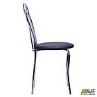 Стілець Ванеса хром Шкірозамінник чорний, фото 6