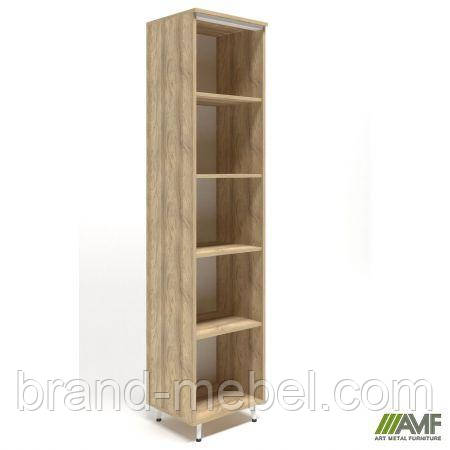 Пенал книжковий відкритий Delta DL-601 (434х420х2078мм) Блеквуд Ячмінний / Опора білий беж, фото 1