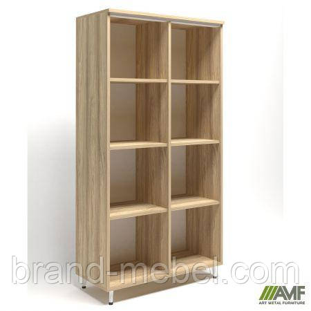 Шафа книжкова відкритий Delta DL-902 (864х420х1685мм) Блеквуд Ячмінний / Опора білий беж, фото 1