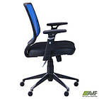 Крісло Онлайн Алюм сидіння Сітка чорна / спинка Сітка синя, фото 6