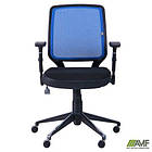 Крісло Онлайн Алюм сидіння Сітка чорна / спинка Сітка синя, фото 7