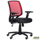 Крісло Онлайн сидіння Сітка чорна/спинка Сітка червона, фото 5