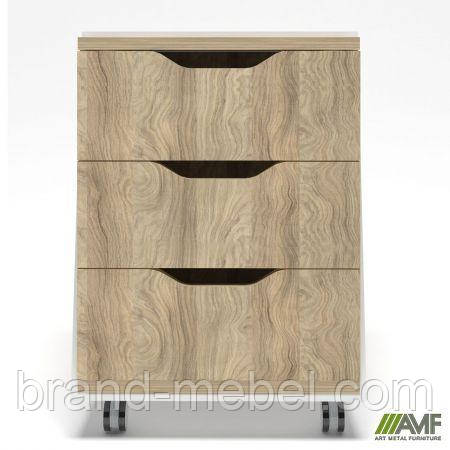 Тумба мобільна в обрамленні Delta DL-404 (412х400х585) Блеквуд Ячмінний / Білий базовий, фото 1