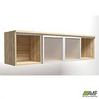 Полиця навісна скло Delta DL-523-1 (1418х330х384мм) Блеквуд Ячмінний / профіль білий, фото 2